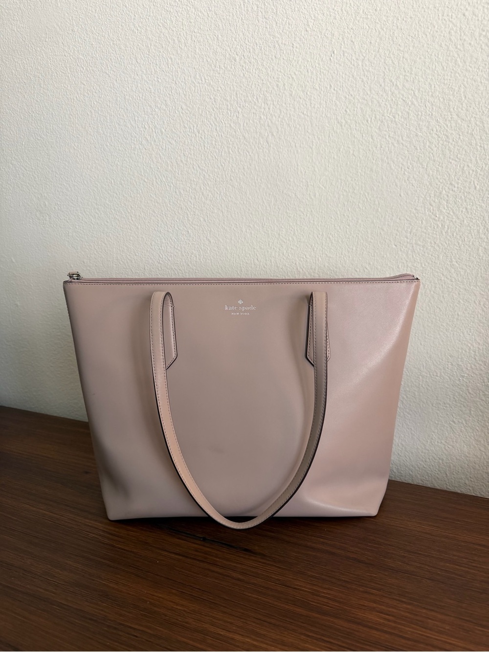 Kate Spade New York Blush Pink Beige Leather Tote